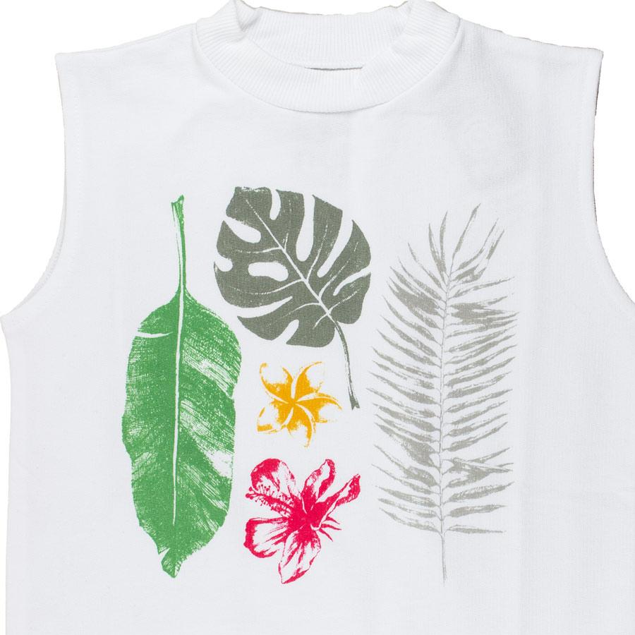 Nui Organics. Hvid t-shirt med print i økologisk sweatshirt bomuld, udsnit